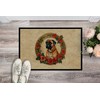Caroline's Treasures DAC2335MAT Bullmastiff Christmas Flowers Doormat Front Door Mat