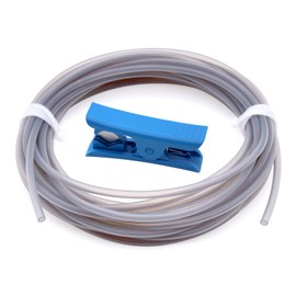NVGFTG 5M PTFE Hose 4 mm × 2.5 mm Transparent Grey PTFE Tube 3D Printer Accessories Teflon Hose with Pipe Cutter for 1.75 mm 3D Printer Filament, Compatible with Bambu Lab A1/P1/X1/K1/AMS
