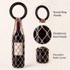 Woven Wine Bottle Tote Bag Wooden Ring Handle Macrame Carrier