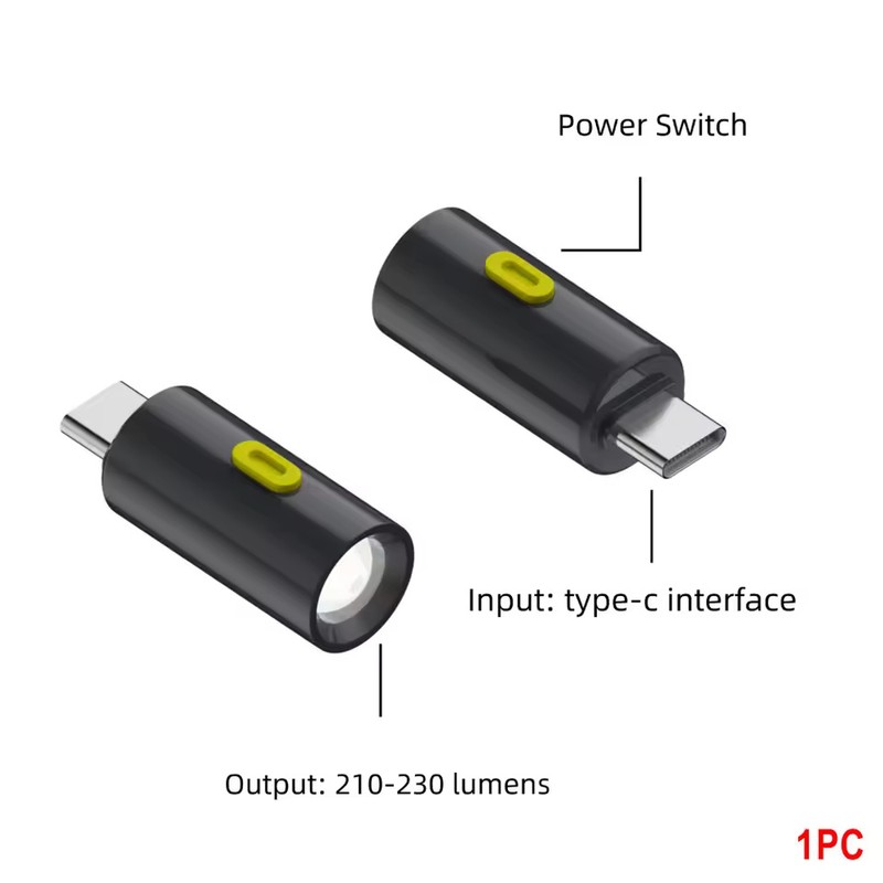 7-Pack USB-C Mini LED Flashlights, 210–230 Lumens Plug-In Emergency Lights