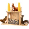 Wood Squirrel Feeder, Squirrel Feeders for Outside Winter, Wooden Chipmunk
