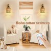 Espossi Battery Operated Wall Sconce, Boho Battery Wall Sconces Set