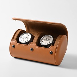 Oirlv B01202 Watch Case for 2 Pieces, Mini, Portable, Convenient to Carry, Watch Storage Case, Suitable for Travel, Business Trips, Presents, etc