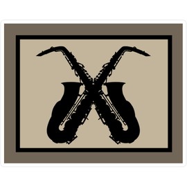 CafePress Gift for Saxophone Player Medium Die Cut Sticker, 5.75" x 5.75" Matte Finish