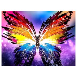 Color Butterfly Diamond Art Kits for Adults-5D Diamond Painting Kits Art for Adults, Diamond Painting,Diamond Art,Gem Art Kits for Home Wall Decor (12x16inch)