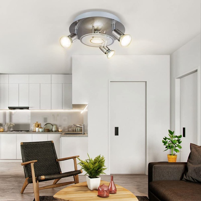 DLLT Modern Ceiling Spot Lights Fixtures 4-Light Round Flush Mount
