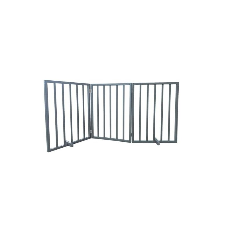 Amerihome Grey 3 Panel Wood Folding Pet Gate