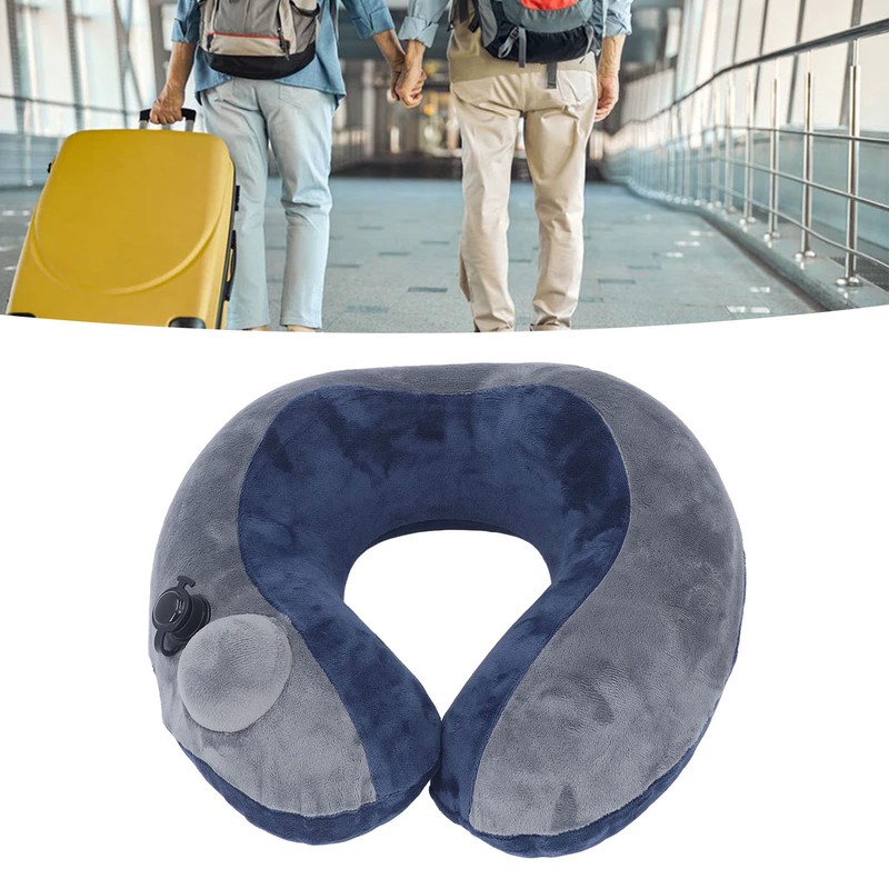 Self Inflatable Travel Pillow U Shaped Portable Neck Chain Support
