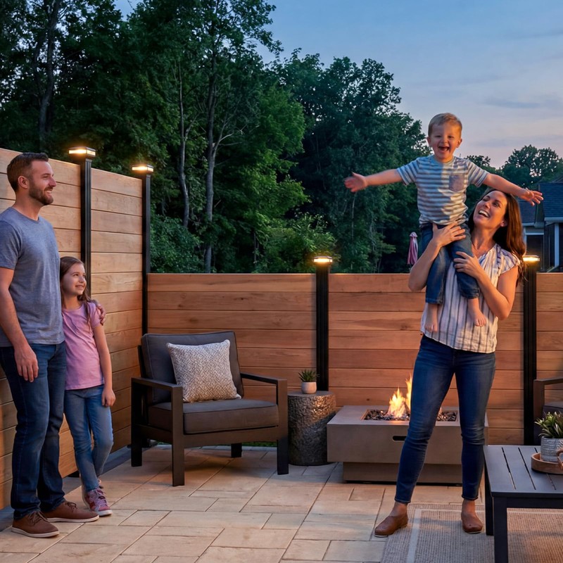 Egadis 8 Pack Solar Post Cap Lights with 2 Lighting