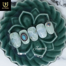 Goryeo Celadon Handmade Nail Tips - Short Straight Coffin / 고려청자 수제네일팁 - 숏일자형코핀