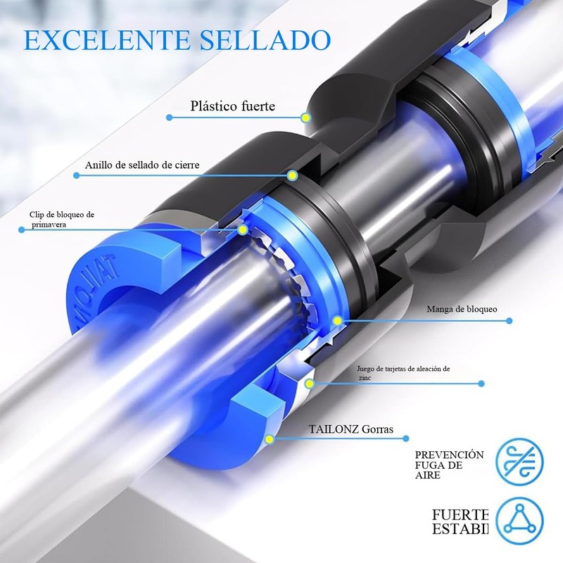 SUPVOX 40 Piezas 6mm Manguera de Aire Conector de Empuje