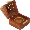 Traditional Handmade Wooden Incense Cone Burner | 4-Inch Temple Style