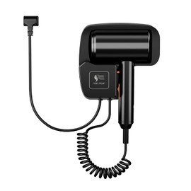 Secadora de Cabello, Secadora de Pared Hotel 1800W de Alta Potencia para Secado Rápido,Instalación sin Perforaciones，para Hogar Hoteles y Gimnasio（Negro）