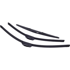Tbest Juego de Escobillas de Limpiaparabrisas Universales, Reducción de Ruido, Resistente a la Intemperie, Goma con Volante a la Izquierda, 3 uds.