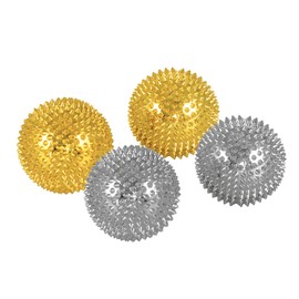 2 x Magnetic Acupuncture Massage Balls, 2 x 2 Pairs, Silver and Gold, Diameter: 45 mm