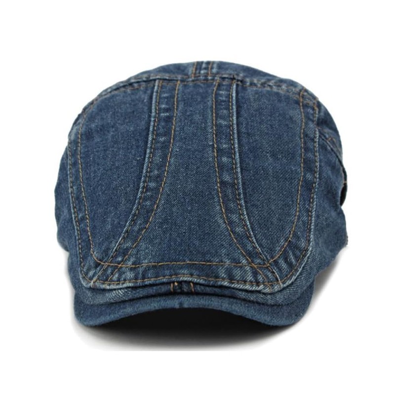 Denim Newsboy Hats Flat Cap for Men Women Adjustable Ivy