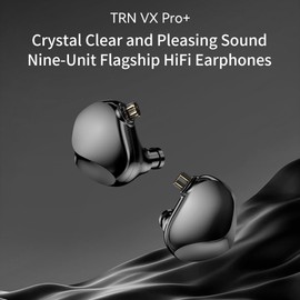 TRN VX PRO+10mm Dual Magnetic Flagship HiFi Headphones Ergonomically Designed with 2Pin-Detachable Cable (Type-C+Mic/Black)