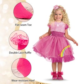 MKYSZLT Girls Ruffle Socks Toddler Girl Frilly Dress Socks Double Lace Big Ruffles Fold Over Church Fancy Sock for Baby Kids (US, Age, 8 Years, 10 Years, hot pink - 1 pair)