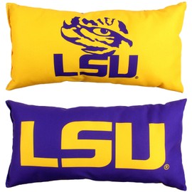 College Covers Solid Color Bolster Travel Pillow, 1 Count (Pack of 1), LSU Tigers
