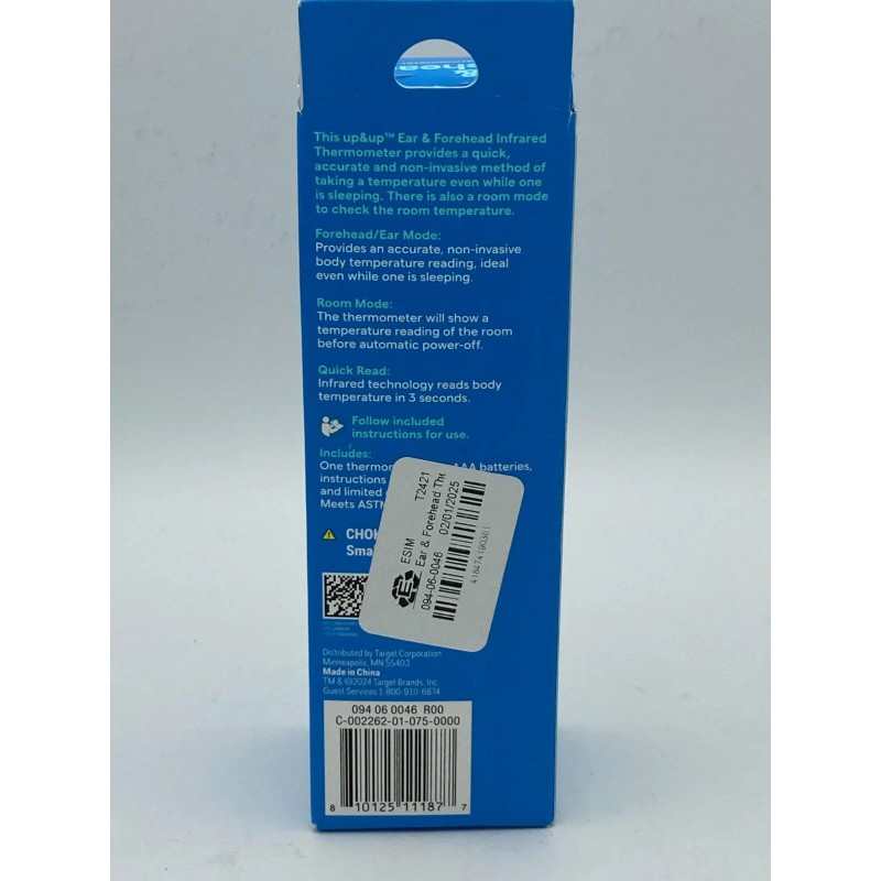 up and up Ear & Forehead Infared Thermometer -infared Technology