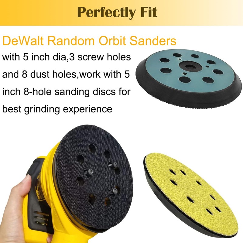 5 Inch 8 Hole Replacement Sander Pad for DeWalt Sander