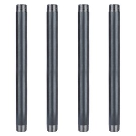 PIPE DECOR Black Steel Plumbing Pipe, 1 1/4 in. Dia. x 18 in. Pre-Cut Pipe Fits Standard 1 1/4 Inch Black Threaded Pipes, Nipples and Fittings, 4 Pack