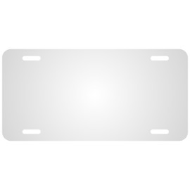 Blank License Plate (Flat Aluminum WHITE) (2pk)