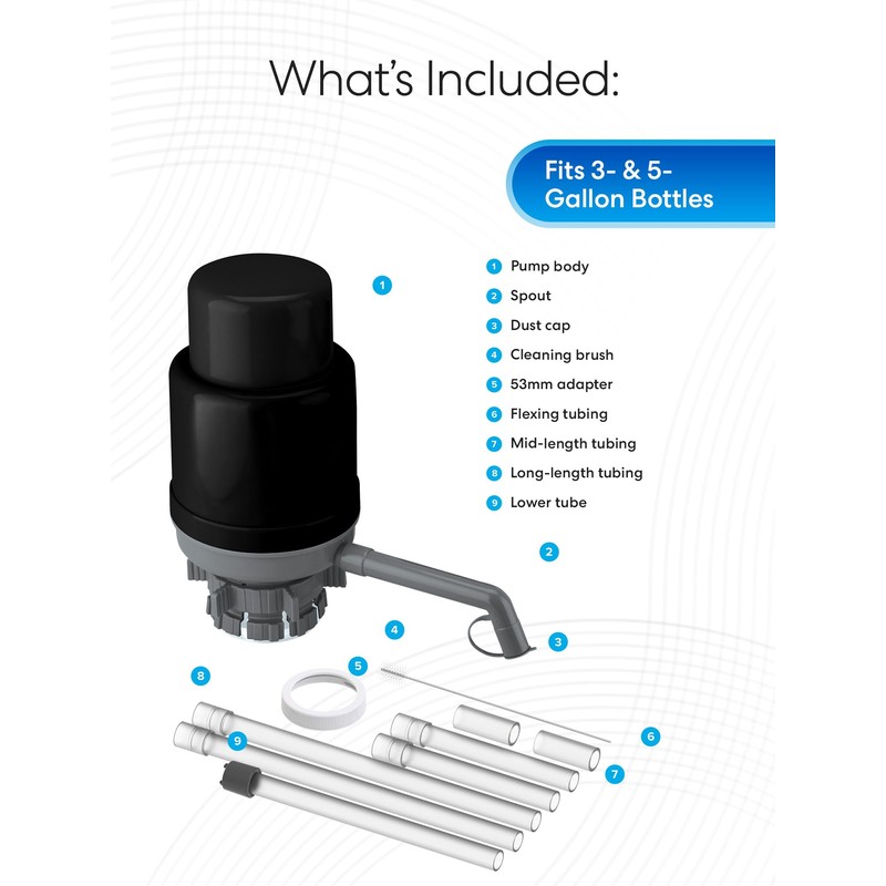 Brio Universal Water Bottle Pump | Manual Water Pump 1-5