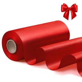 ​​ihaspoko 15 cm Wide Satin Ribbon Red - 20 m Gift Ribbon for Gift Wrapping, Weddings, Crafts | Ribbon for Cards, Decoration & Wedding Cars