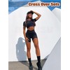 Danysu Snatched Waist Crossover Sets Naked Feeling Workout Gym Outfit