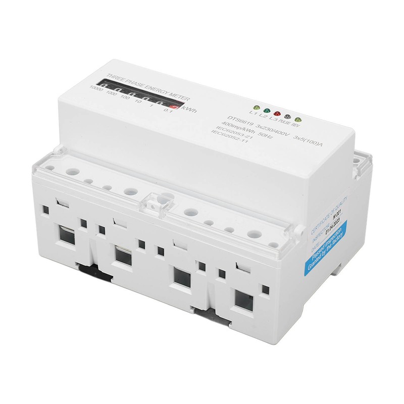 Electric Meter Din Rail 3 Phase 4 Wire KWh Energy