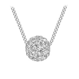 Tuscany Silver Damen Rolokette Mit Anhänger Sterling Silber Ball Weiß Zirkonia 46cm/18'