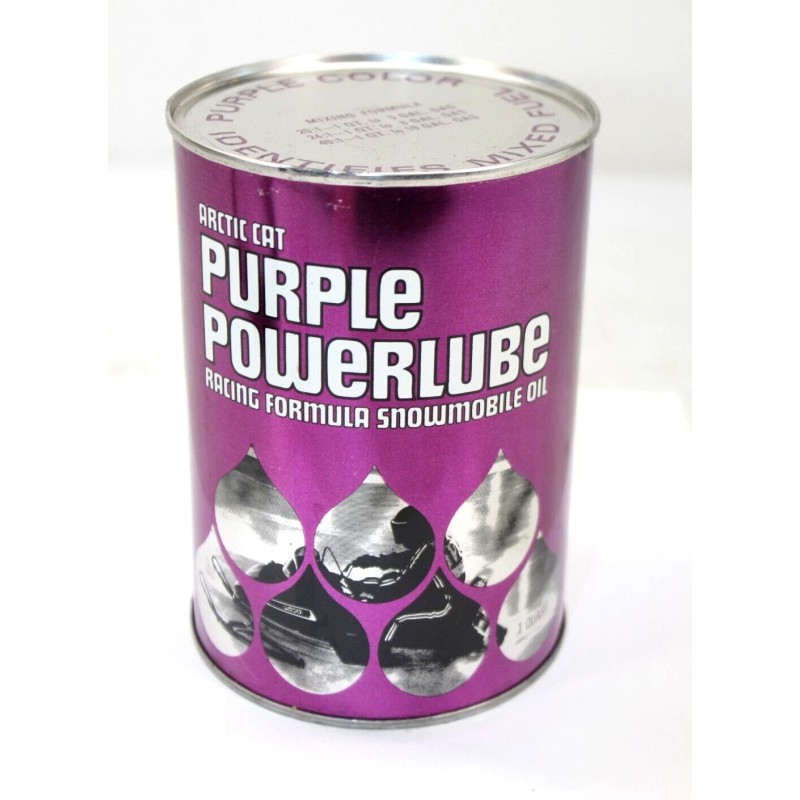 Arctic Cat Vintage Original Arctic Cat Purple Powerlube Snowmobile Oil