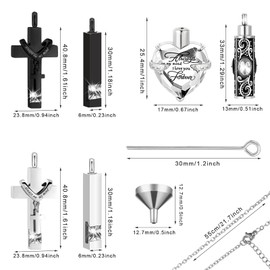 Fumete 6 Pcs Ashes Necklace Urn Jewelry for Human Ashes Memorial - Men & Women Pendant(White)