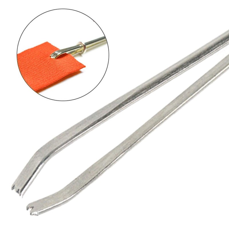 10 Pcs Bodkin Needle Elastic Threader Self-Locking Tweezers Clip Easy