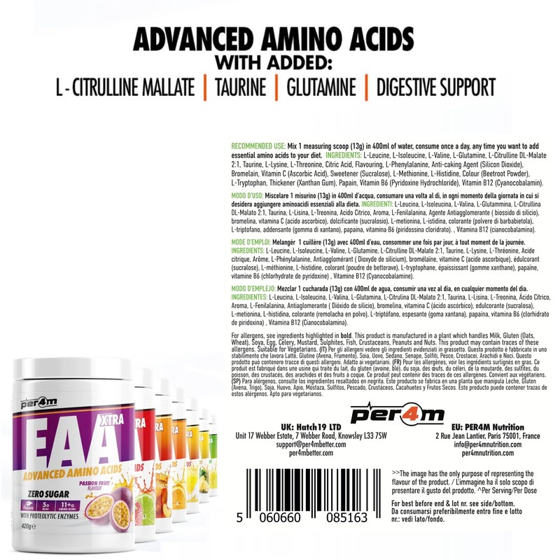 Per4m Amino Xtra | 30 Servings of Full Spectrum EAA