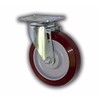 5" Swivel Plate Caster with Maroon Polyurethane Wheel 1200# (4