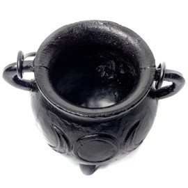 Cauldron Cast Iron Witchcraft Cauldron Incense Bowl Crescent Moon Sun Incense Burner