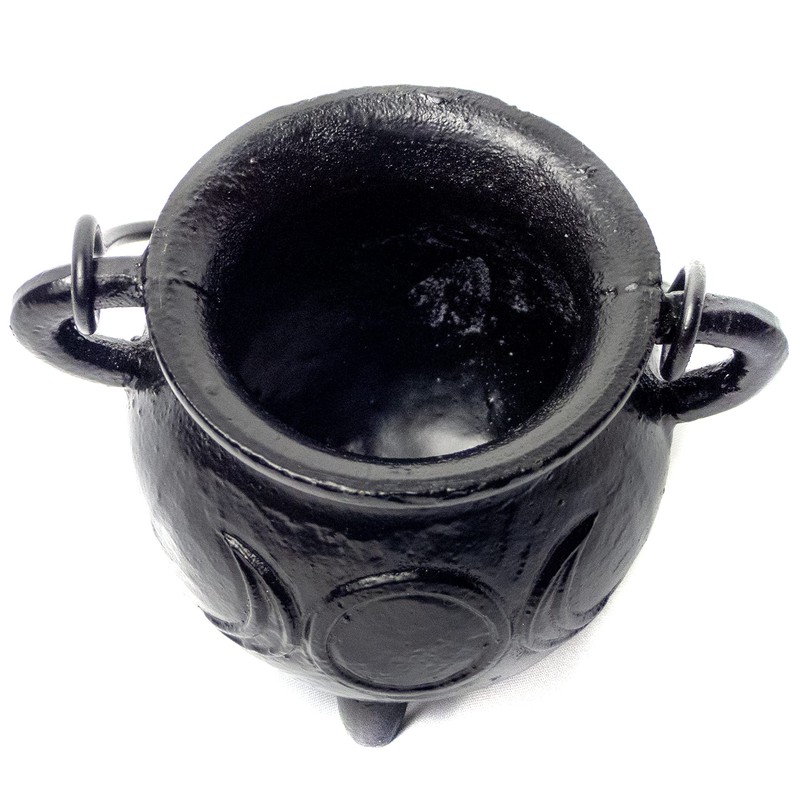 Cauldron Cast Iron Witchcraft Cauldron Incense Bowl Crescent Moon Sun