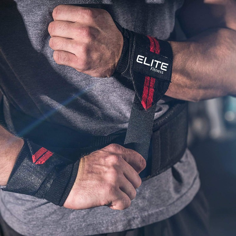 Paquete con straps y muñequeras para gimnasio, kit para levantamiento