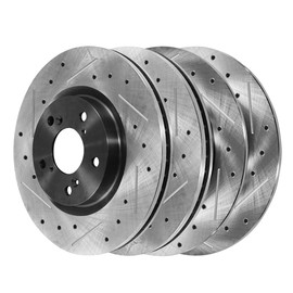 AutoShack Front & Rear Drilled & Slotted Brake Rotors | Replacement for 2009-2015 Honda Pilot 2007-2013 Acura MDX 2010-2013 ZDX 3.5L 3.7L V6 AWD FWD | E-Coated | 4-PC Set | ShadowGuard