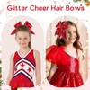 7" Glitter Large Cheer Hair Bow Clips for Girls Cheerleader