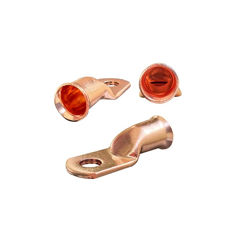 10pcs 2/0 AWG-3/8 Ring Battery Lugs, Copper Lugs, Battery Cable