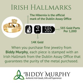 Biddy Murphy, Irish Claddagh Ring for Women Green Gem & Cubic Zirconia Wishbone Band Made in Ireland Size 6.5