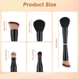 Juego de brochas de maquillaje 4 en 1, brochas de maquillaje de viaje, brocha para base, brocha para rubor, sombra de ojos, brocha para polvo, brocha 