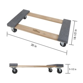 Hyper Tough  30-Inch Wooden Moving Dolly, 660-lb Capacity, Dollies