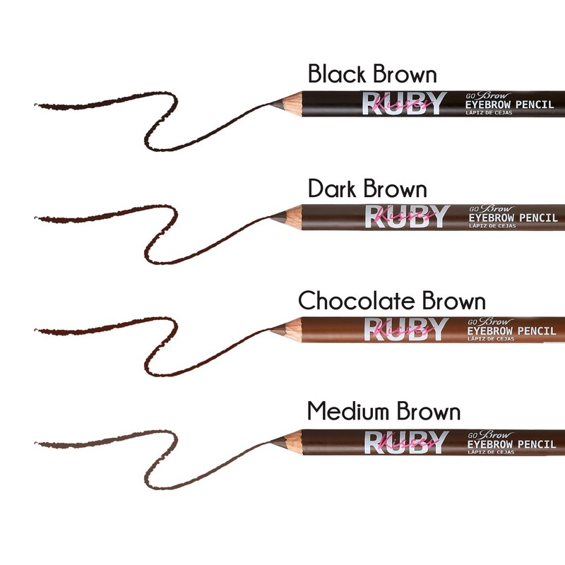 Ruby Kisses GoBrow Eyebrow Pencil, Sharpenable, Longwear, Long Lasting Eyebrow