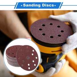 VekAuto 50 Stk. Schleifscheiben, 6" 15 Löcher 40 Körnung Klett-Schleifpapier Universal für Metall, Holz, Automobilreparatur Haltbarkeit Aluminiumoxid-Papierbasis Rot