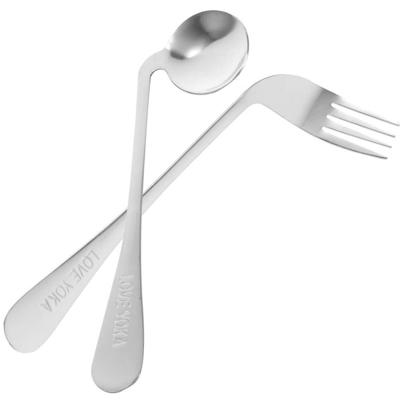 Rehabilitation Aid Spoon Angled Fork Spoon Curved Utensil Angled Fork