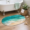 YNXTYB Diatomaceous Mud Bath Mat Blue Sea and Beach Oval